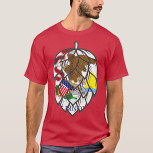 Staat von Illinois Flag Bierkone T-Shirt