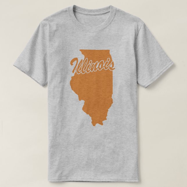Staat von Illinois Shape T - Shirt (Design vorne)