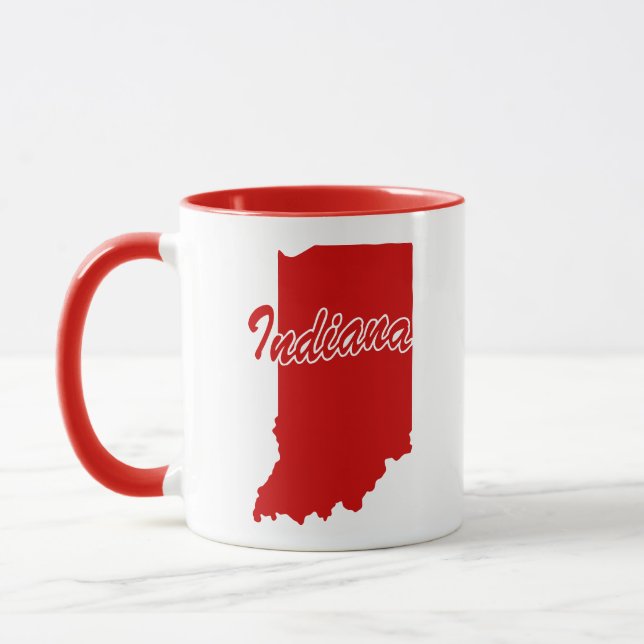 Staat von Indiana Shape Red Tasse (Links)