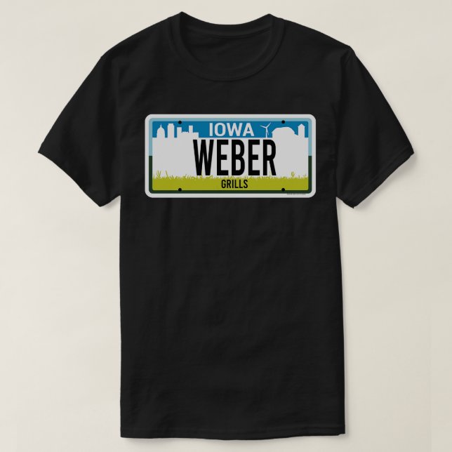 Staat von Iowa Custom Weber Vanity Nummernschild T T-Shirt (Design vorne)