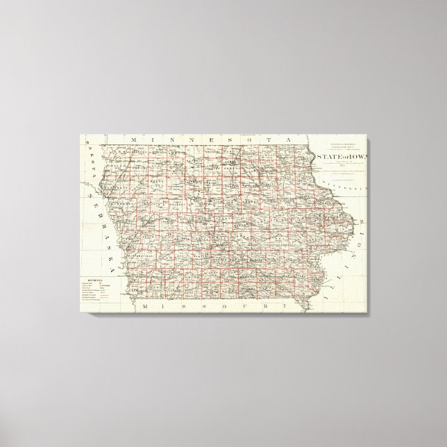 Staat von Iowa Leinwanddruck (Vorderseite)