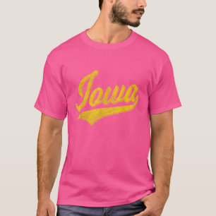 STAAT VON IOWA SCRIPT BASEBALL VARSITY SPORTS FLAG T-Shirt