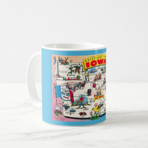 Staat von Iowa Vintage Karte Tasse