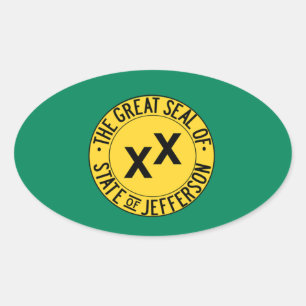 Staat von Jefferson Ovaler Aufkleber
