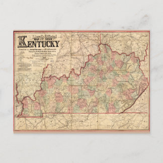 Staat von Kentucky Map von James Lloyd (1862) Postkarte