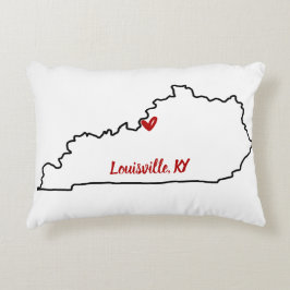 Staat von Kentucky mit Herzklopfen Dekokissen