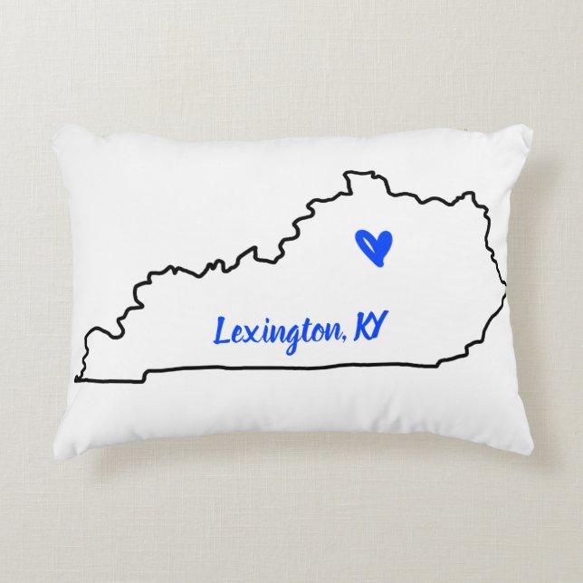 Staat von Kentucky mit Herzklopfen Dekokissen (Vorderseite)