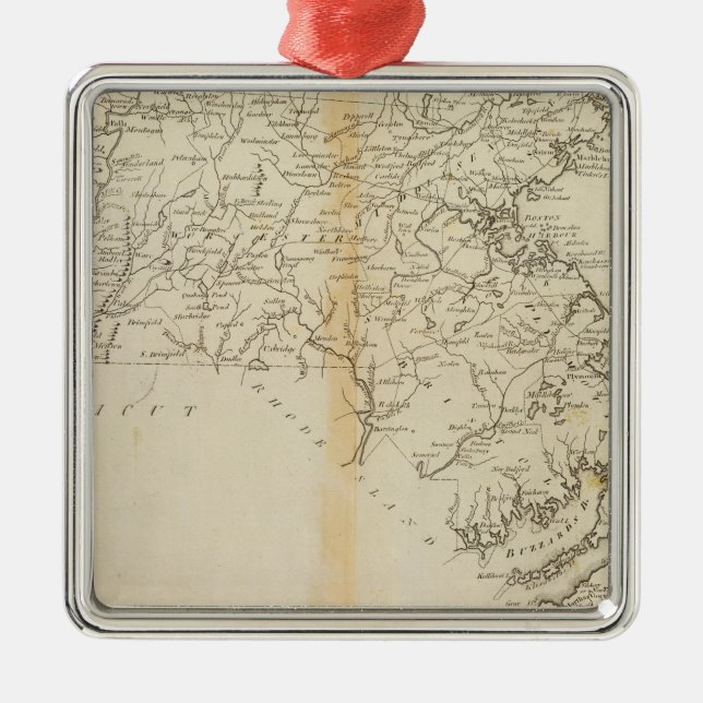 Staat von Massachusetts 2 Silbernes Ornament (Vorne)