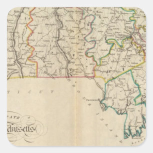 Staat von Massachusetts 3 Quadratischer Aufkleber