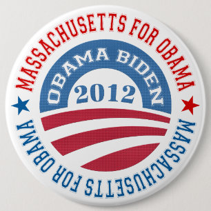 Staat von Massachusetts für Obama-Obama-Biden 2012 Button