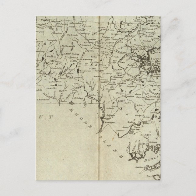 Staat von Massachusetts Postkarte (Vorderseite)