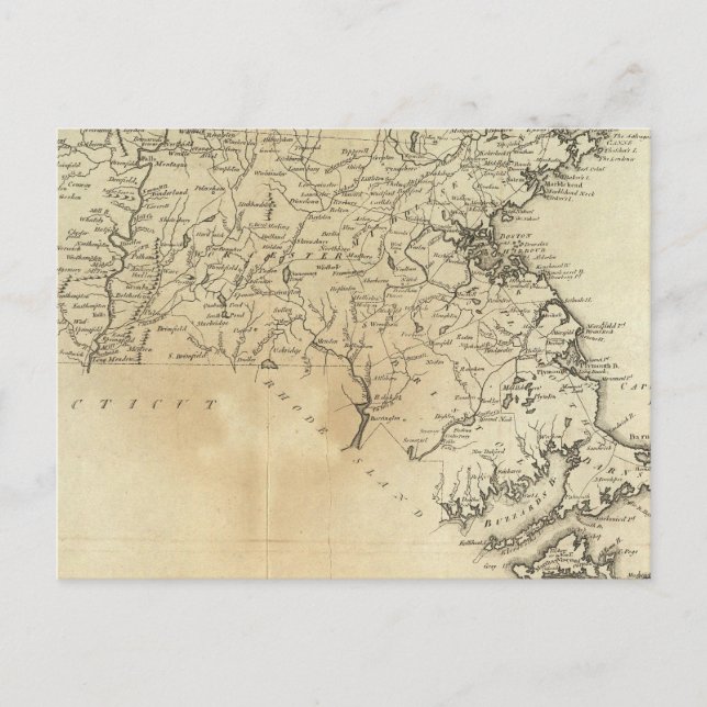 Staat von Massachusetts Postkarte (Vorderseite)