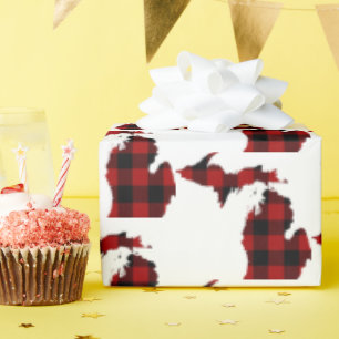 Staat von Michigan Buffalo Kariert Geschenkpapier