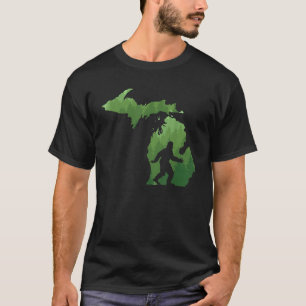 Staat von Michigan Karte Bigfoo Funny Sasquatch Ge T-Shirt