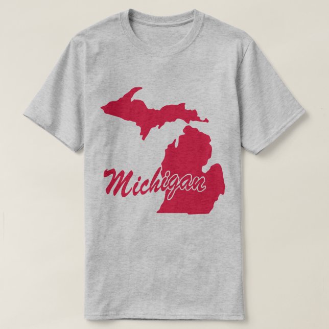 Staat von Michigan Shape T - Shirt (Design vorne)