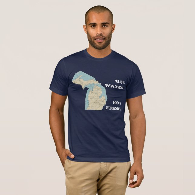 Staat von Michigan-T - Shirt - Wasser 41,5% - Fre (Vorne ganz)