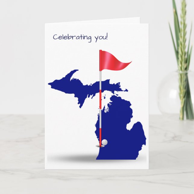 Staat von Michigan und Golfball Karte (Vorderseite)