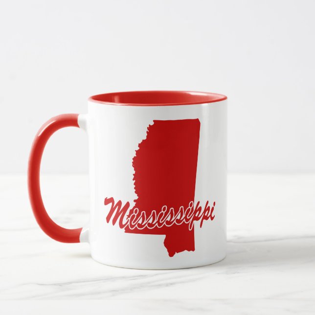 Staat von Mississippi Form Rote Tasse (Links)