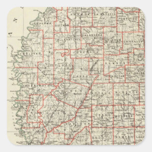 Staat von Mississippi Quadratischer Aufkleber