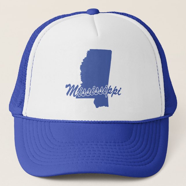 Staat von Mississippi Shape Trucker Hat Truckerkappe (Vorderseite)