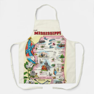 Staat von Mississippi Vintage Karte Schürze
