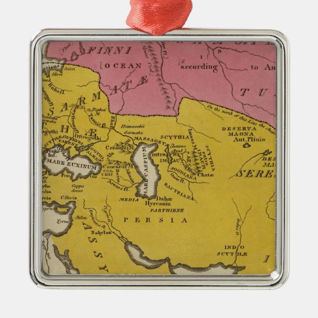 Staat von Nationen am christlichen aera Silbernes Ornament (Vorne)