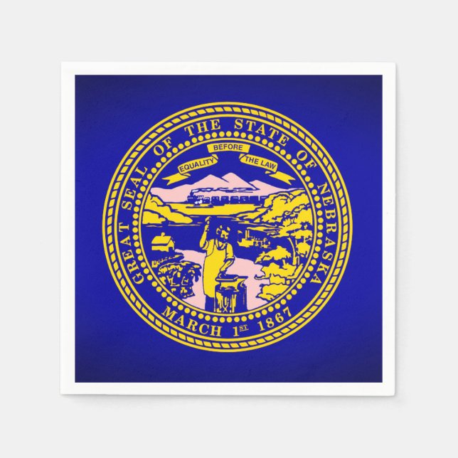 Staat von Nebraska Flag Paper Party Napkins Serviette (Vorderseite)