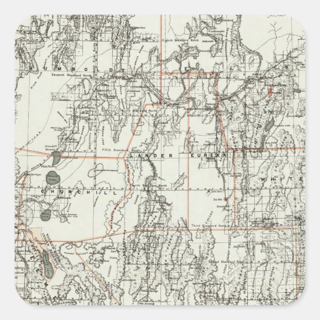 Staat von Nevada Quadratischer Aufkleber (Vorderseite)