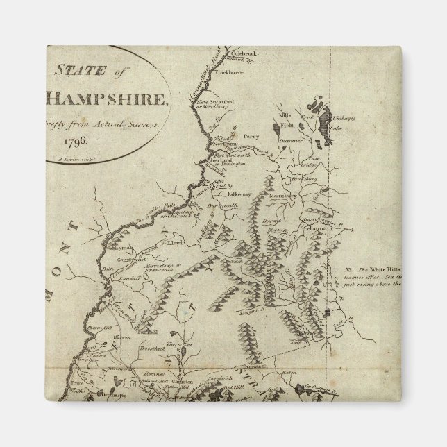 Staat von New Hampshire 4 Magnet (Vorne)
