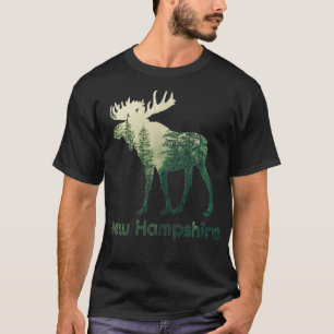 Staat von New Hampshire Moose Forest Tree Hunter W T-Shirt