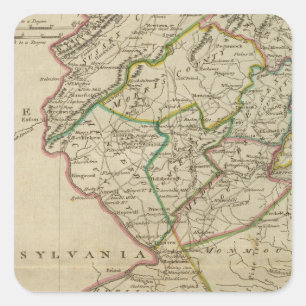 Staat von New Jersey 3 Quadratischer Aufkleber