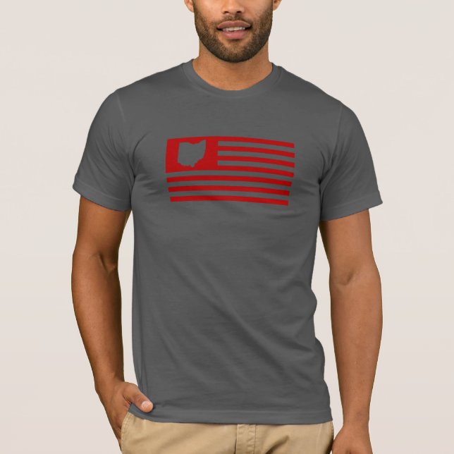Staat von Ohio - amerikanische Flagge T-Shirt (Vorderseite)
