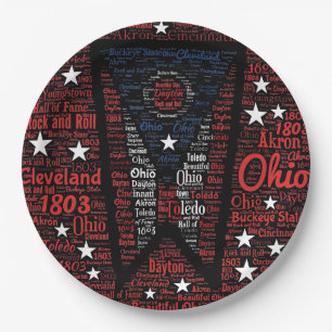 Staat von Ohio Buckeyes Paper Tellers 9" Pappteller
