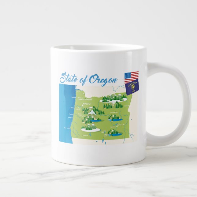 Staat von Oregon Jumbo-Tasse (Rechts)