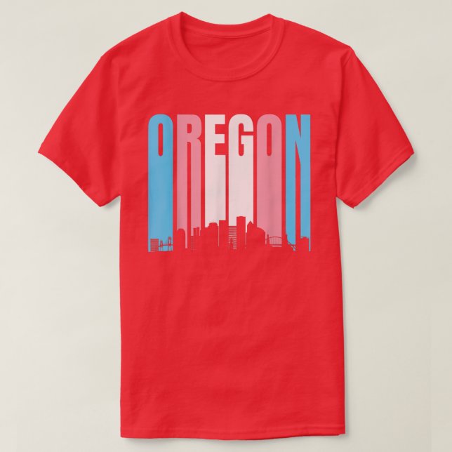 Staat von Oregon-Trans-Flag-Transgender  T-Shirt (Design vorne)