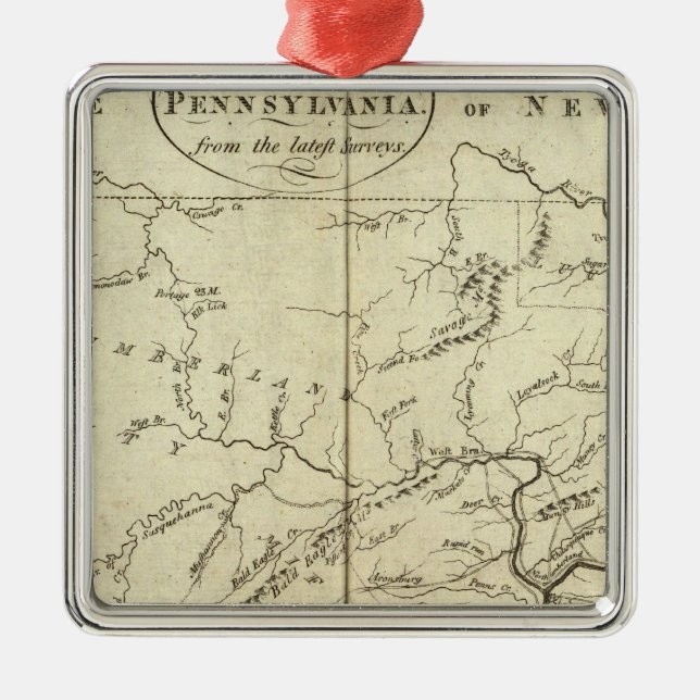 Staat von Pennsylvania Silbernes Ornament (Vorne)