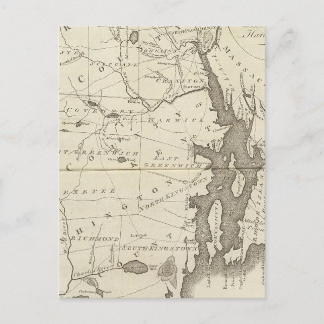 Staat von Rhode Island Postkarte (Vorderseite)