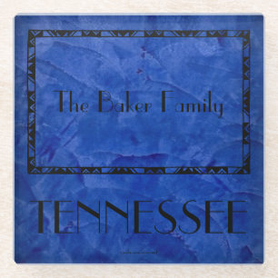 Staat von Tennessee Familienname Glass Untersetzer