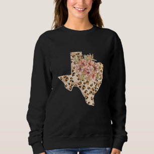 Staat von Texas Leopard Cheetah Print Floral Trend Sweatshirt