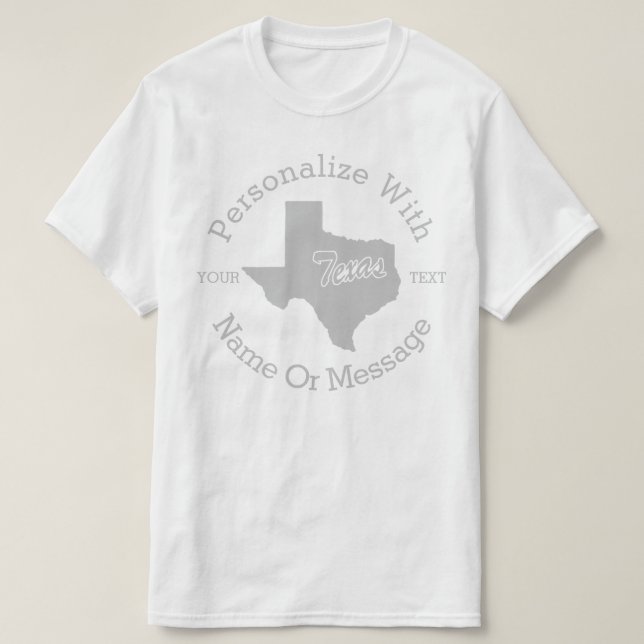 Staat von Texas PERSONALISIERTER T - Shirt (Design vorne)