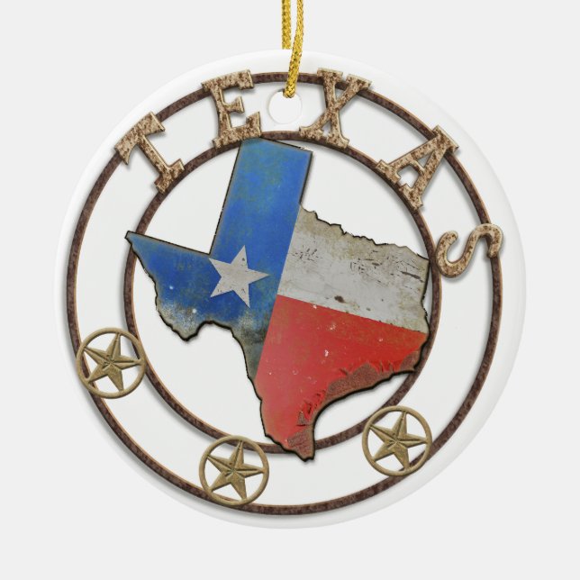 Staat von Texas-Schmiedeeisen Keramik Ornament (Vorne)