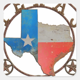Staat von Texas-Schmiedeeisen Quadratischer Aufkleber