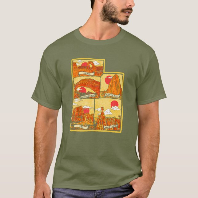 Staat von Utah fünf Nationalparks Arches Zion Capi T-Shirt (Vorderseite)