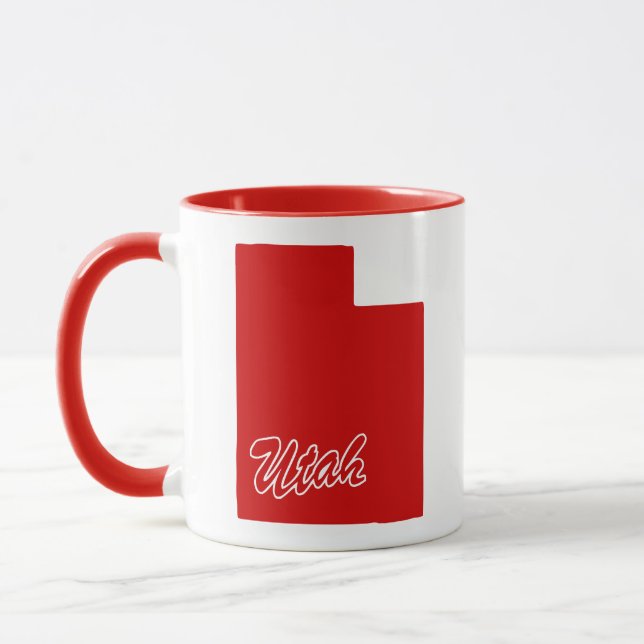 Staat von Utah Shape Red Tasse (Links)