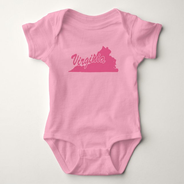 Staat von Virginia Shape Baby Bodysuit Baby Strampler (Vorderseite)