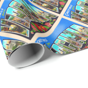 Staat von Virginia VA Vintager Großbuchstabe Post Geschenkpapier