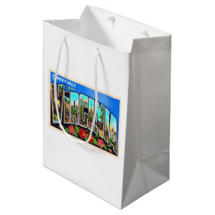 Staat von Virginia VA Vintager Großbuchstabe Post Mittlere Geschenktüte