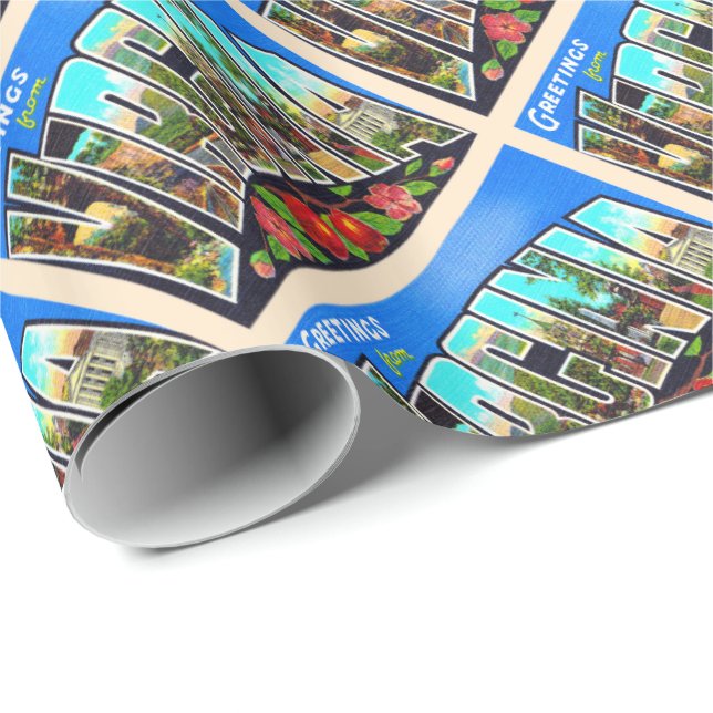 Staat von Virginia VA Vintager Großbuchstabe Postk Geschenkpapier (Rolleneckpunkt)