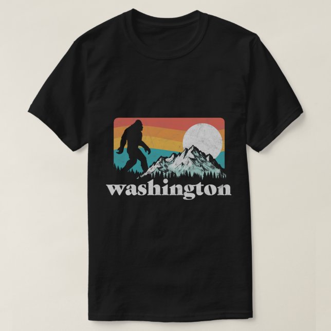 Staat von Washington Pacific Northwest Bigfoot Mou T-Shirt (Design vorne)