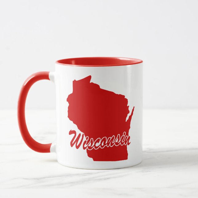 Staat von Wisconsin Form Rote Tasse (Links)